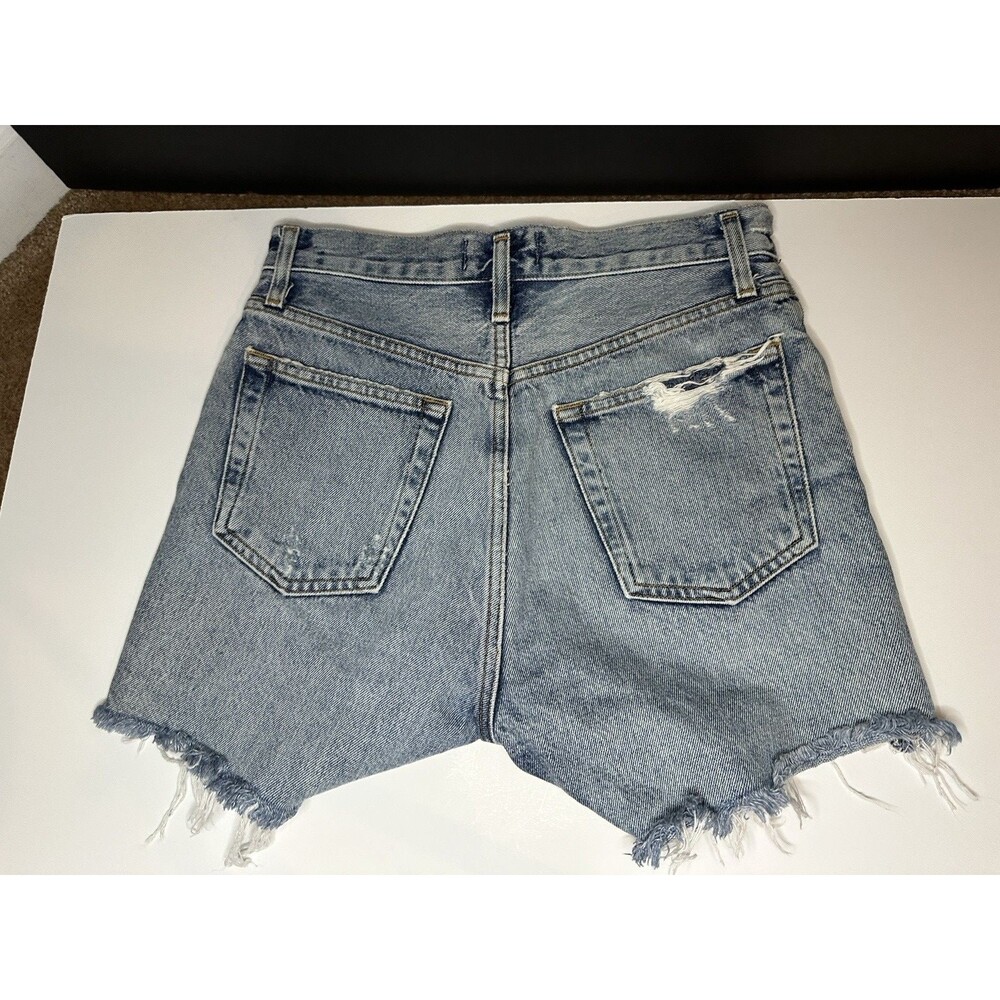 Agolde Jaden High Rise Cut Off Button Fly Distressed Denim Jean Shorts Sz 24 - Picture 4 of 6